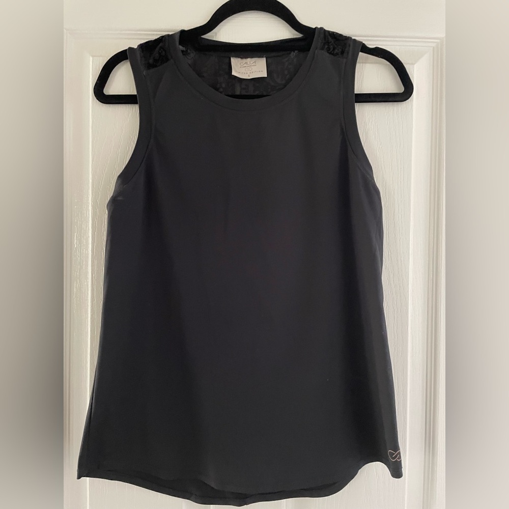 Calia Black Tank Top with lace detail on back Women’s size small